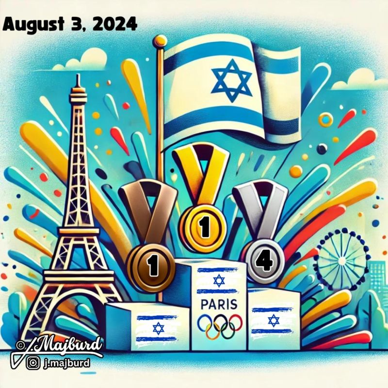 Cartoon of Olympic medals for Israel